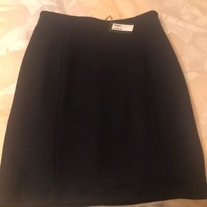 Navy wool pencil skirt